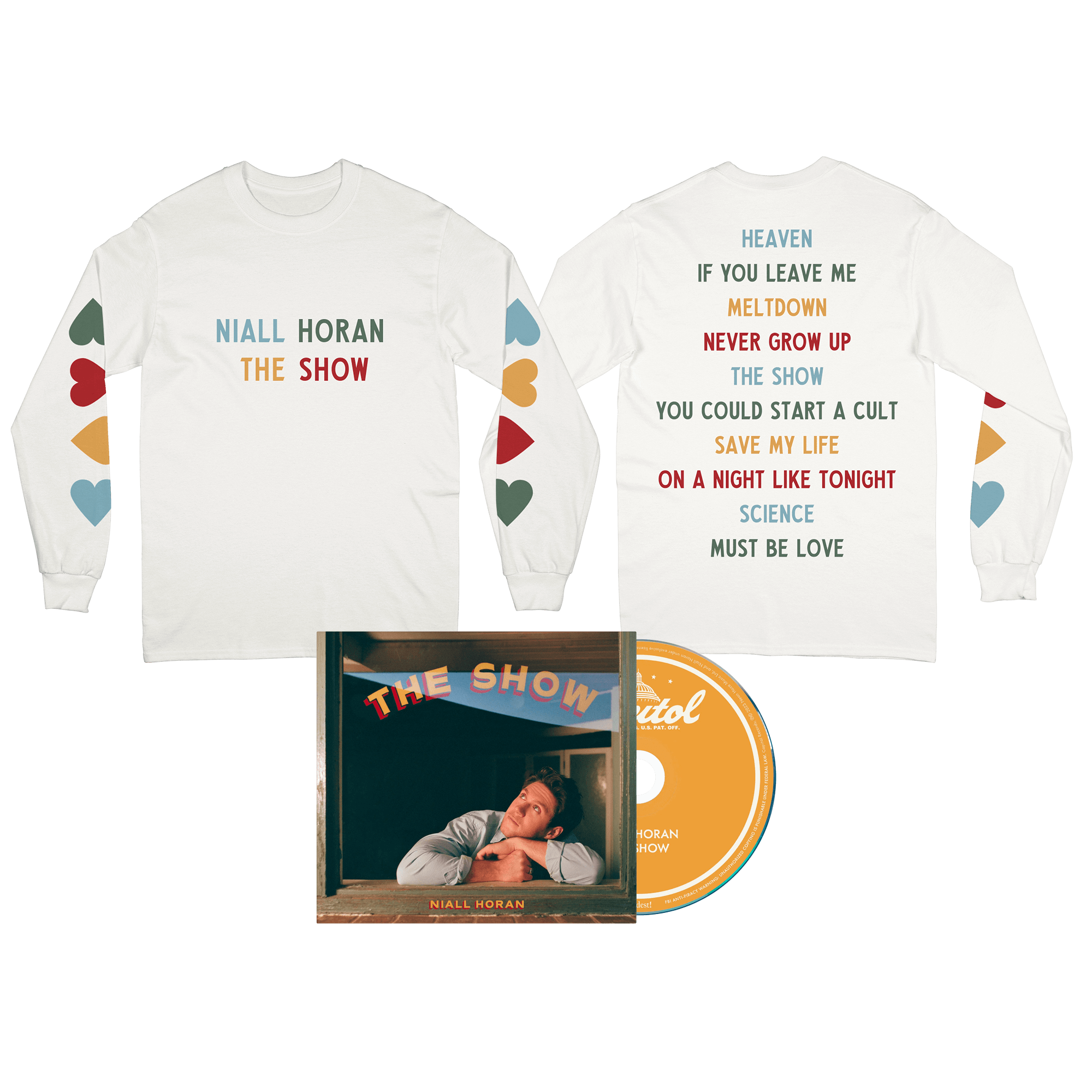 Niall Horan The Show - CD + Tracklist Long Sleeve International Bundle CD + Tracklist Long Sleeve Bundle 285329